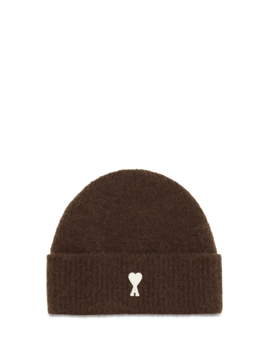 Ami De Coeur Wool Beanie Marron Chocolat/ecru Ovis Aries Hats E Hairbands