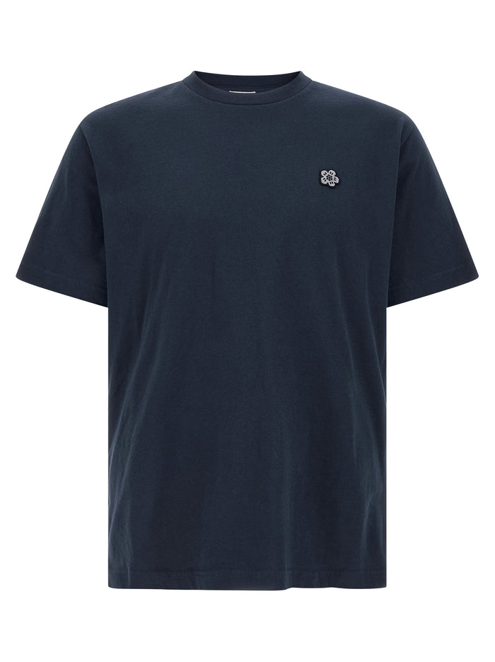 Boke Flower T-shirt Blue Cotton