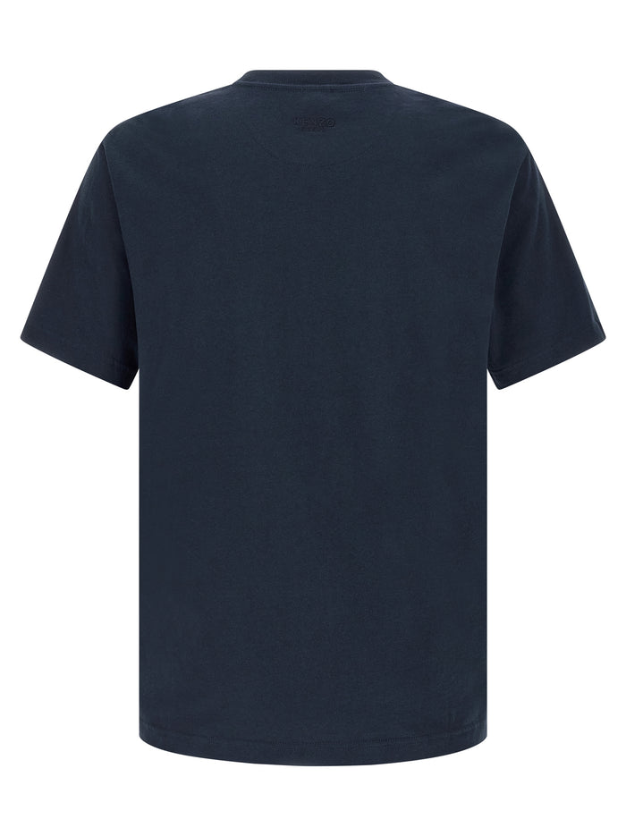 Boke Flower T-shirt Blue Cotton