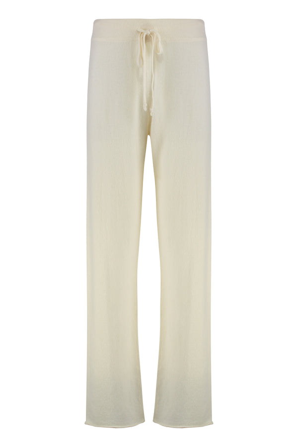 Cashmere Drawstring Trousers Cream Track Pants