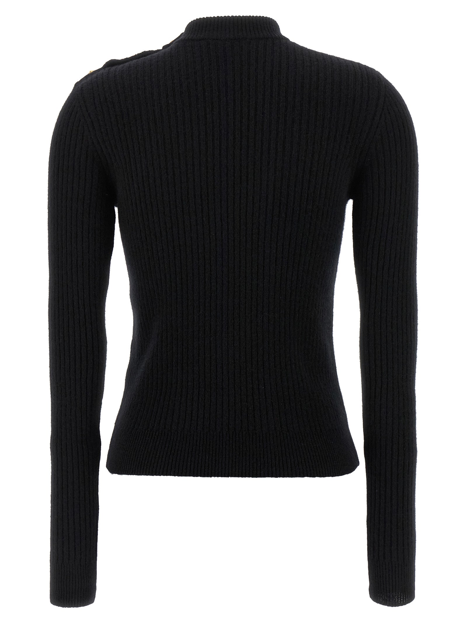 Ribbed sweater Black Cachemire Virgin Wool Sweater, Cardigans