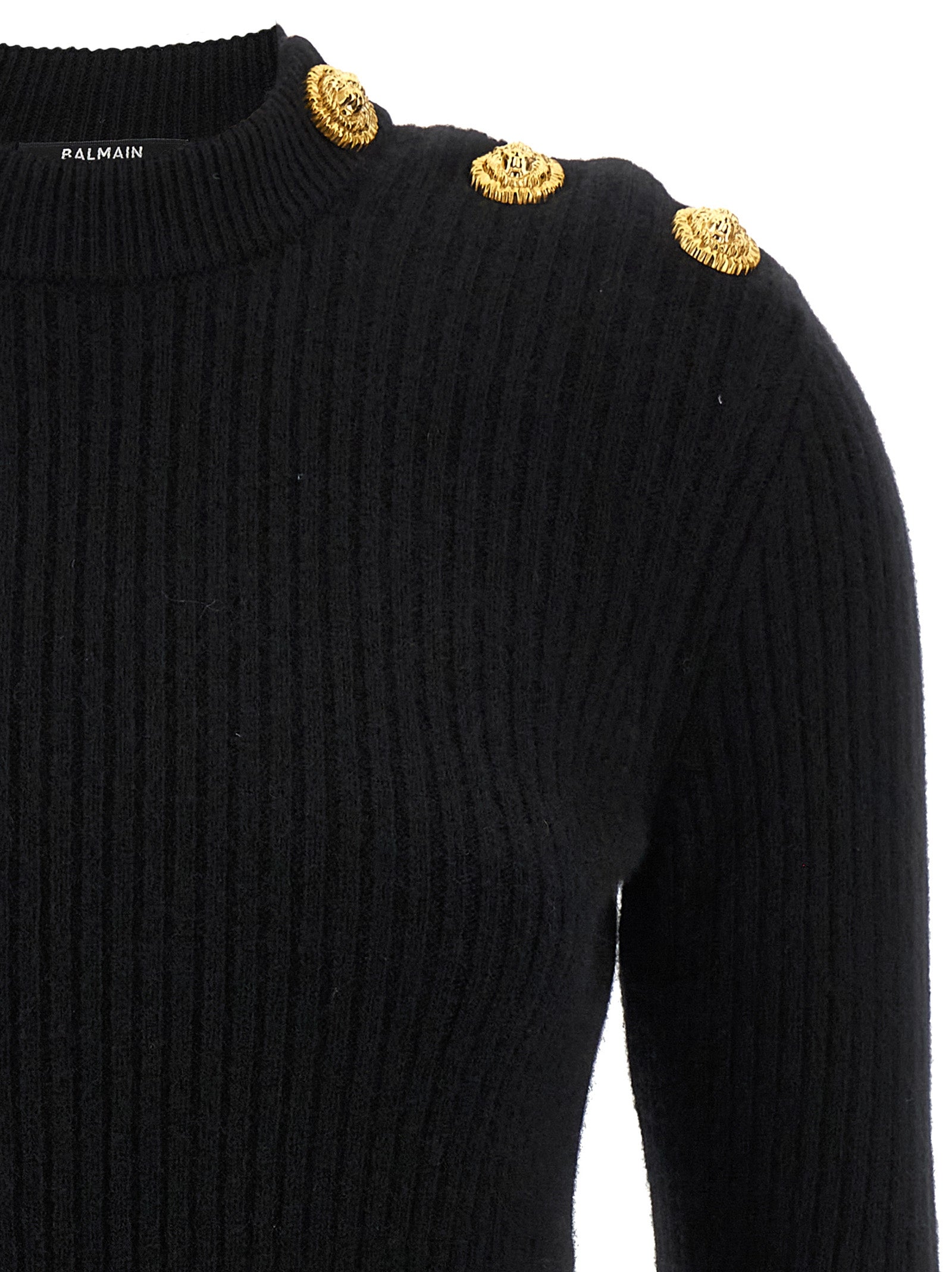 Ribbed sweater Black Cachemire Virgin Wool Sweater, Cardigans
