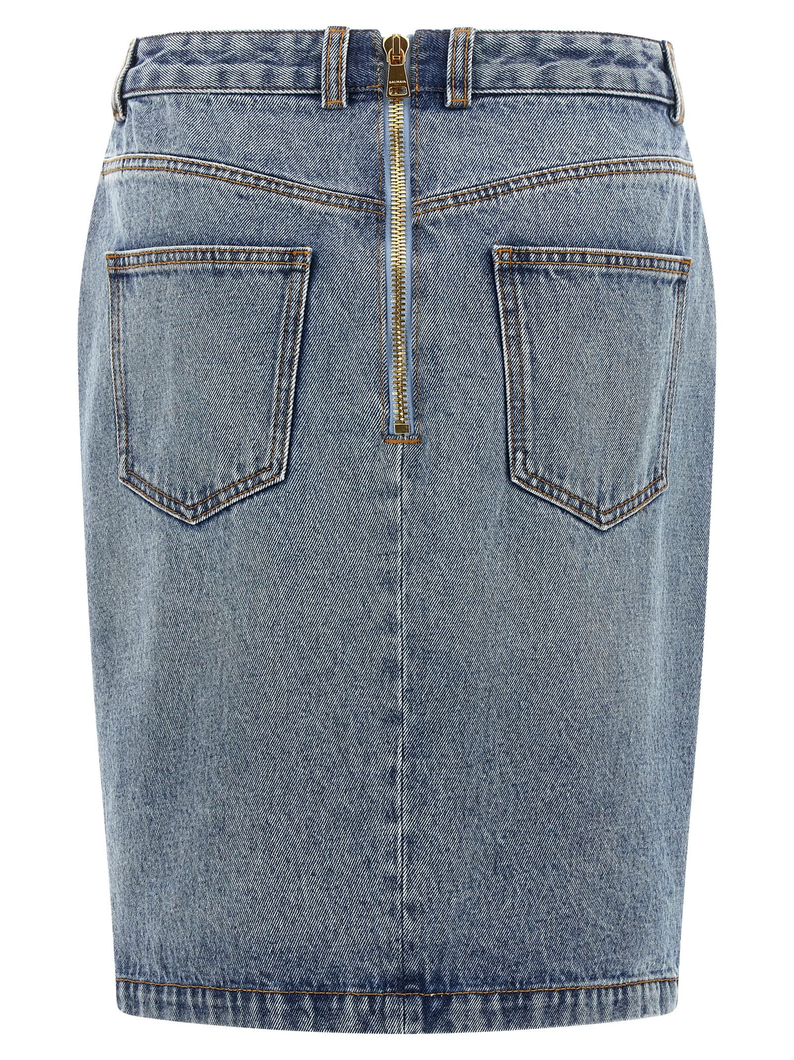 Denim skirt Light Blue Cotton