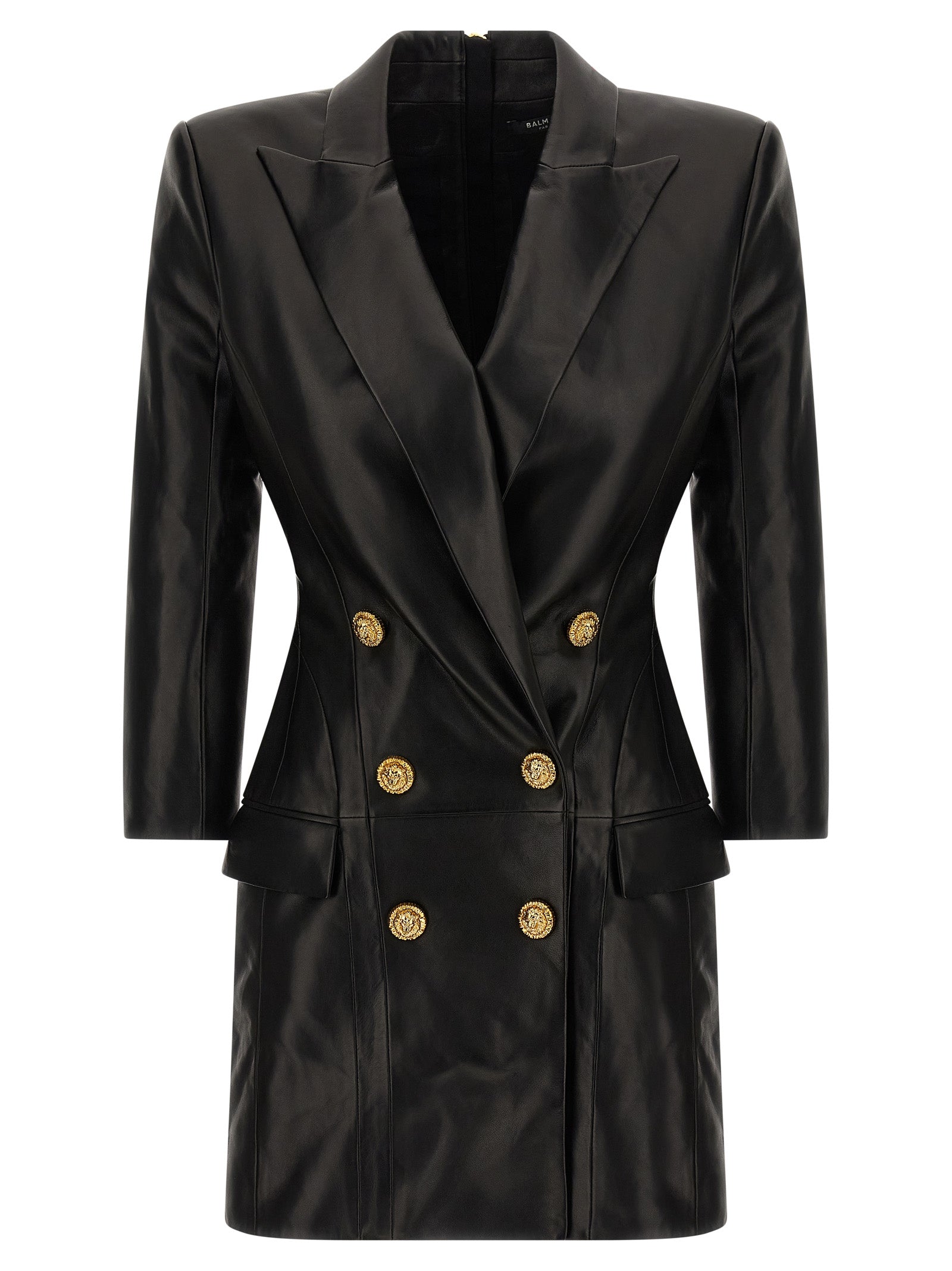 Blazer dress Black Lamb Leather (ovis Aries)