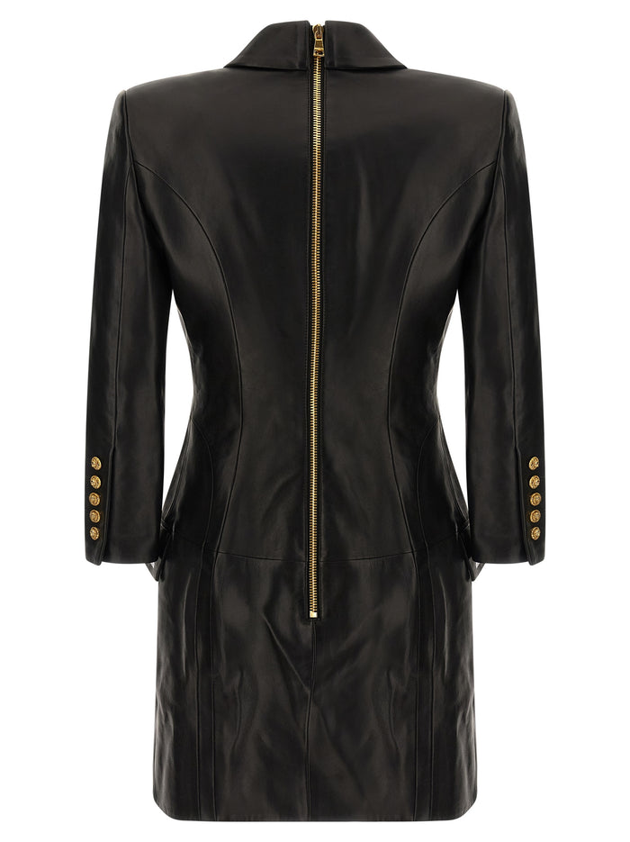 Blazer dress Black Lamb Leather (ovis Aries)