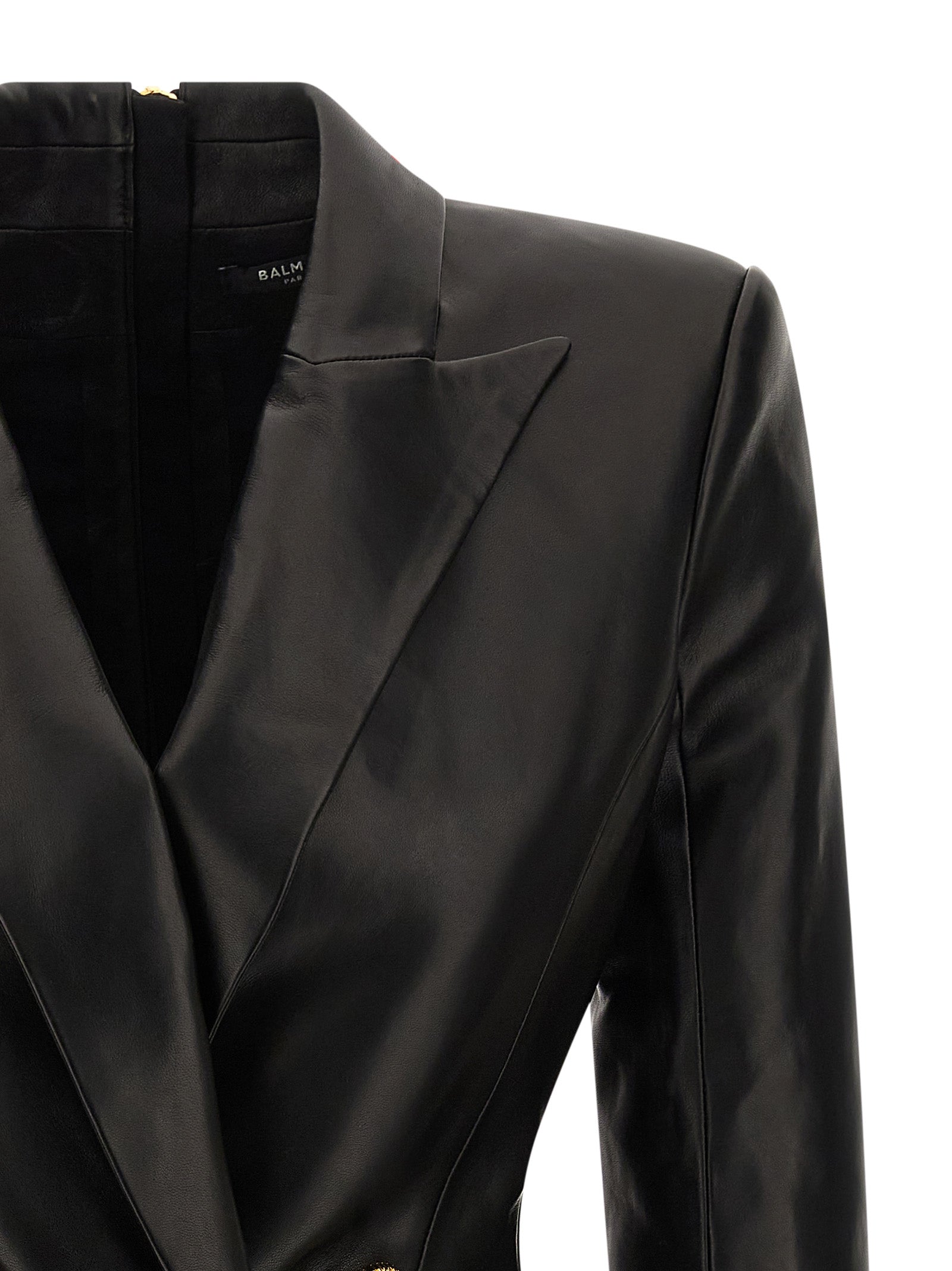 Blazer dress Black Lamb Leather (ovis Aries)