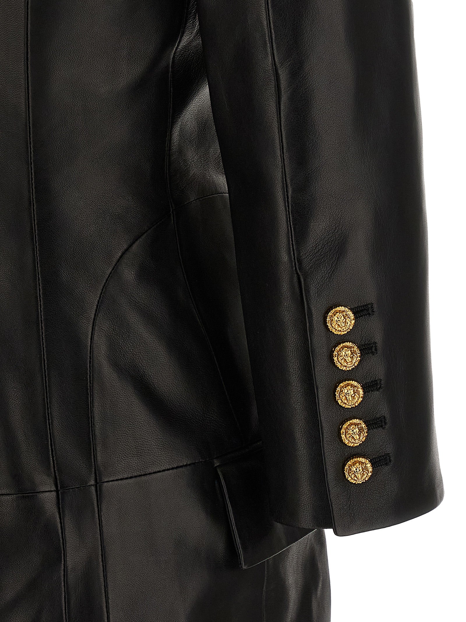 Blazer dress Black Lamb Leather (ovis Aries)