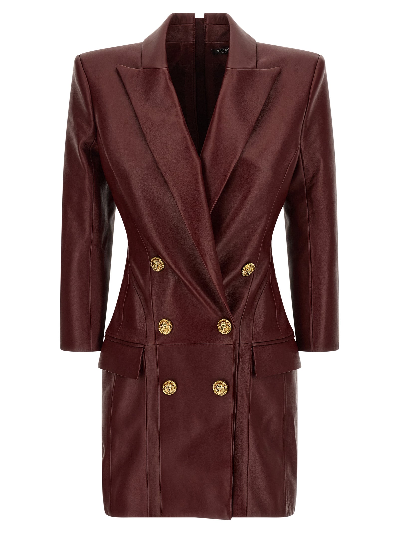 Blazer dress Bordeaux Lamb Leather (ovis Aries)