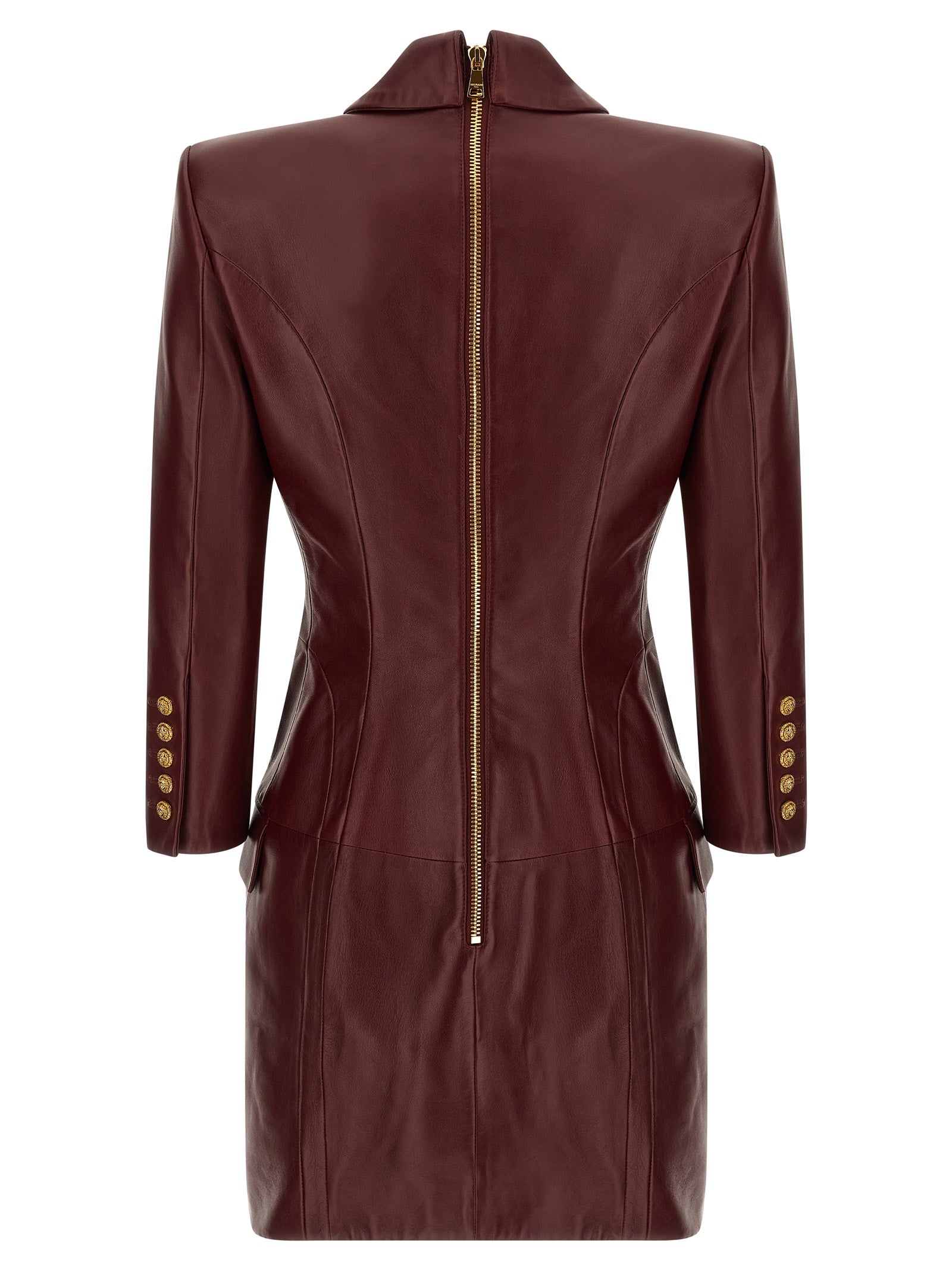 Blazer dress Bordeaux Lamb Leather (ovis Aries)