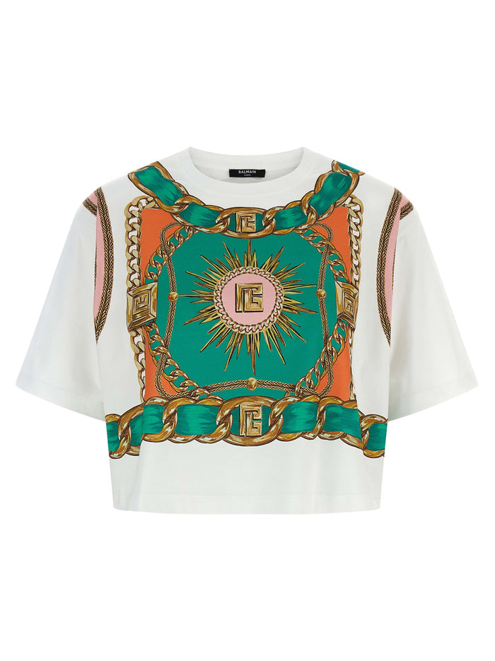 Balmain Foulard print T-shirt Multicolor Cotton
