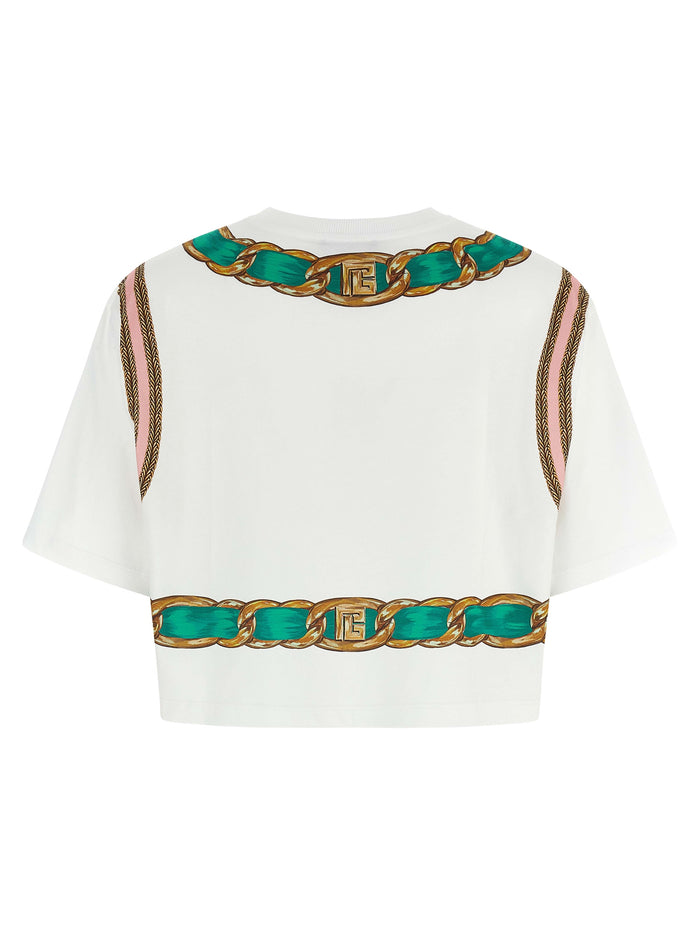 Balmain Foulard print T-shirt Multicolor Cotton