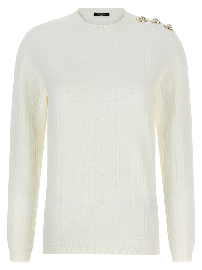 Maxi shoulder top White Viscose Sweater, Cardigans
