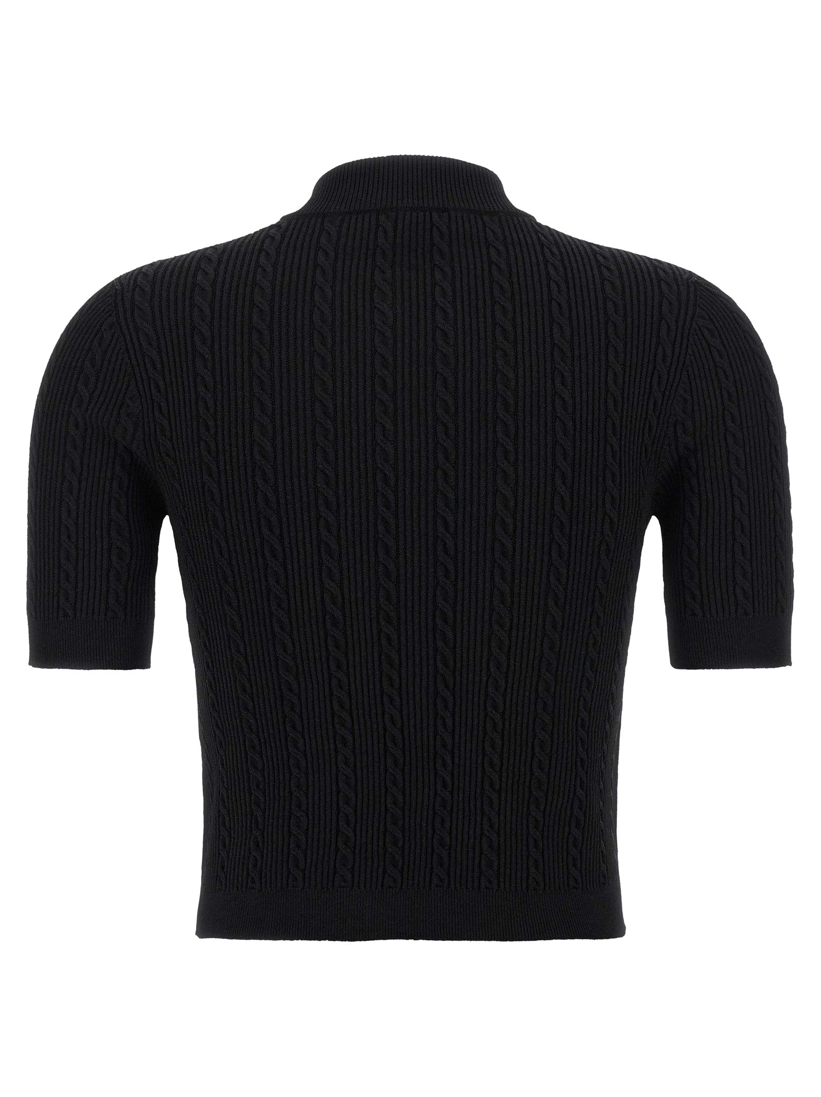 Short sleeve cardigan Black Viscose Sweater, Cardigans