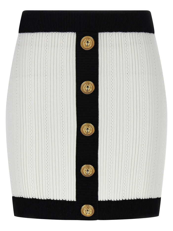 Two-tone miniskirt White/black Viscose Skirt