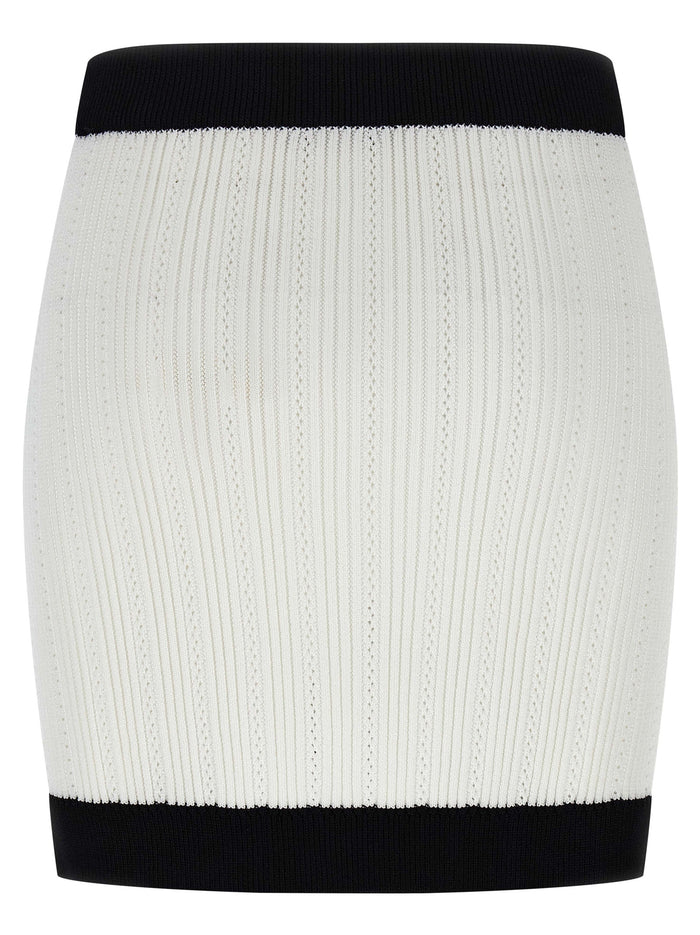 Two-tone miniskirt White/black Viscose Skirt