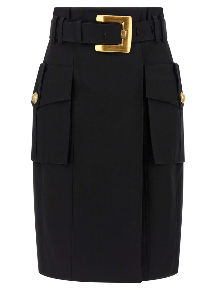 Wrap skirt Black Cotton