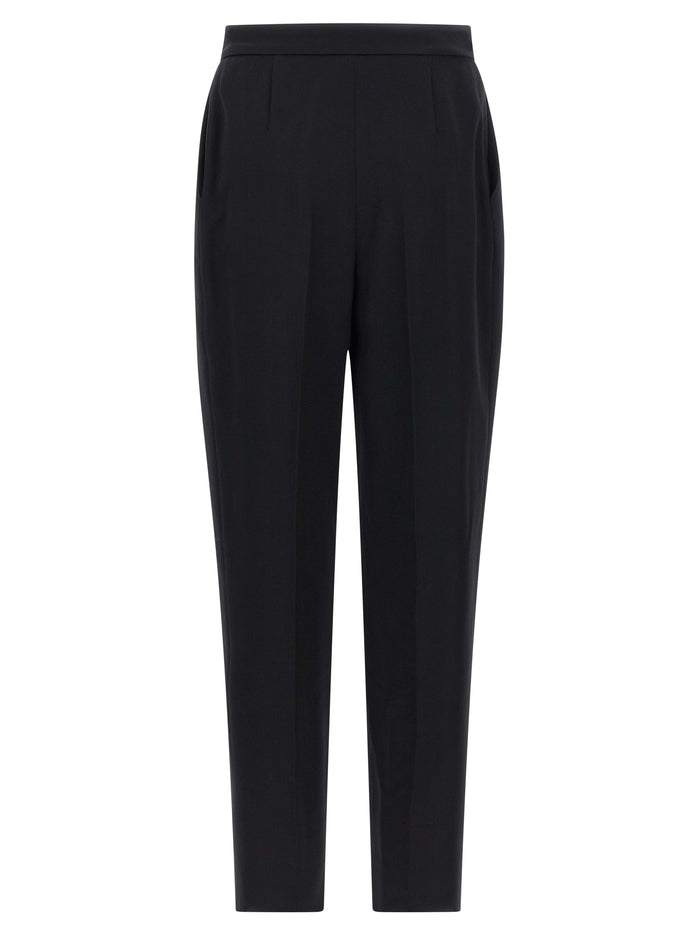 High waist pants Black Virgin Wool