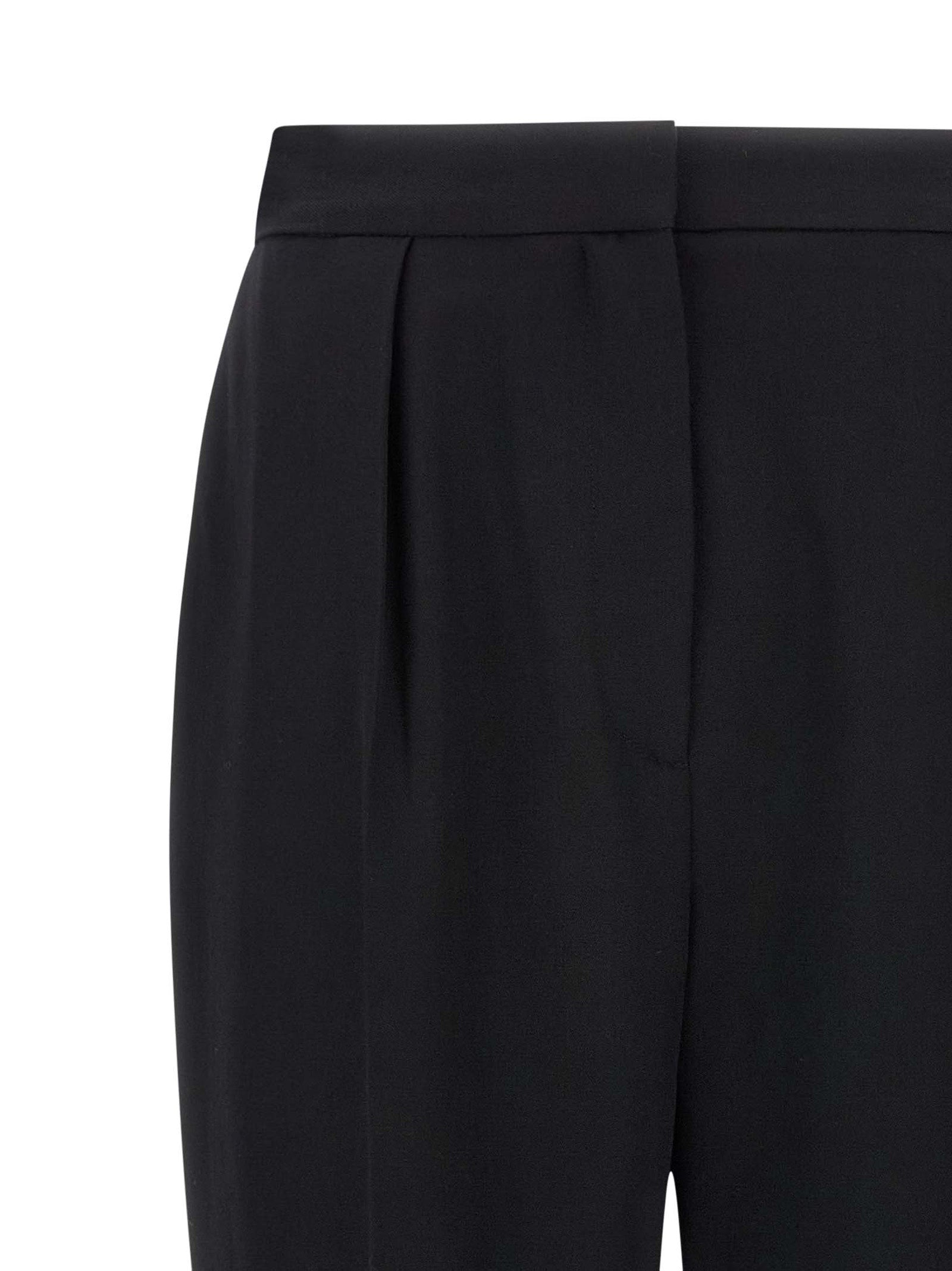 High waist pants Black Virgin Wool