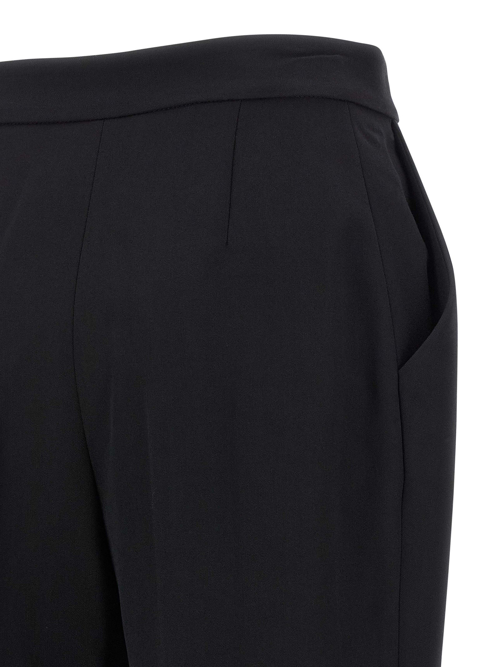 High waist pants Black Virgin Wool