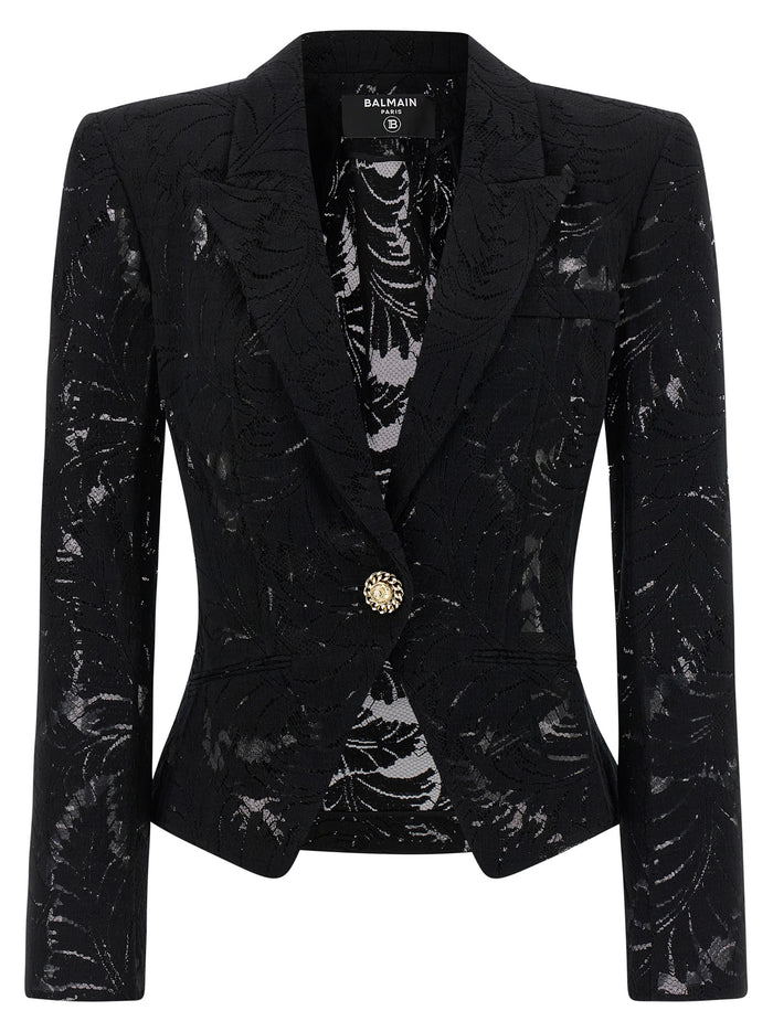 Lace blazer Black Cotton Blazer, Suits