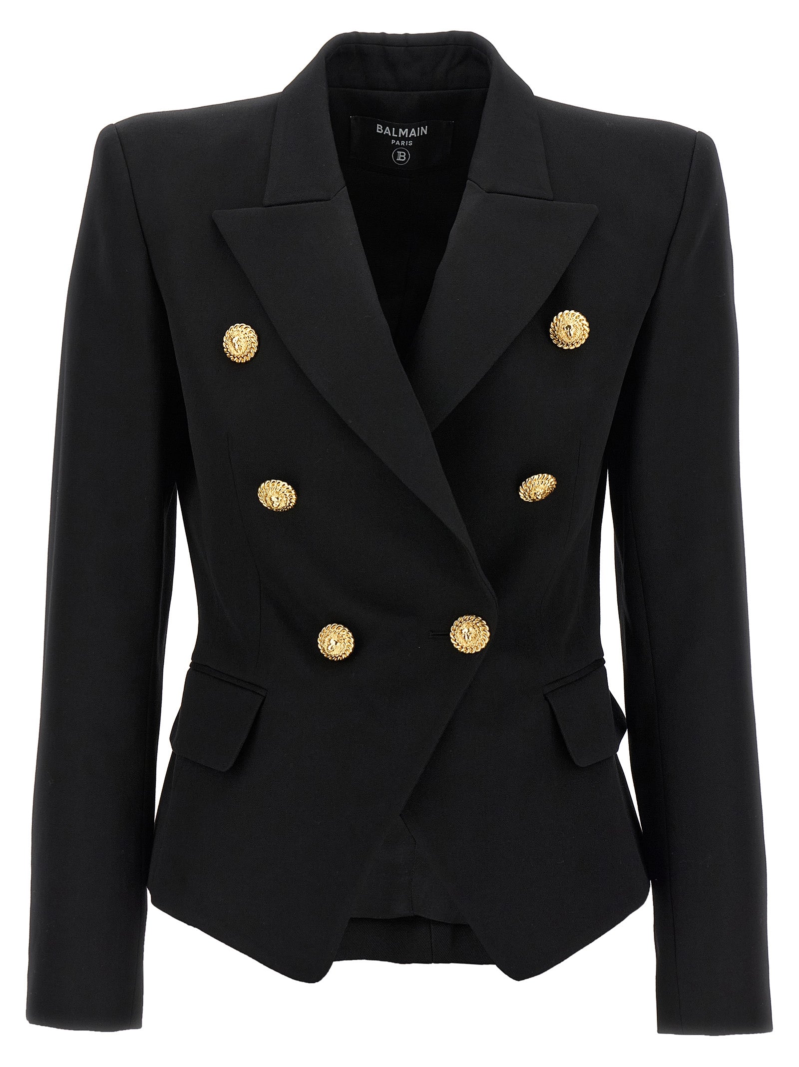 Double-Breasted Blazer Black Virgin Wool Blazer, Suits