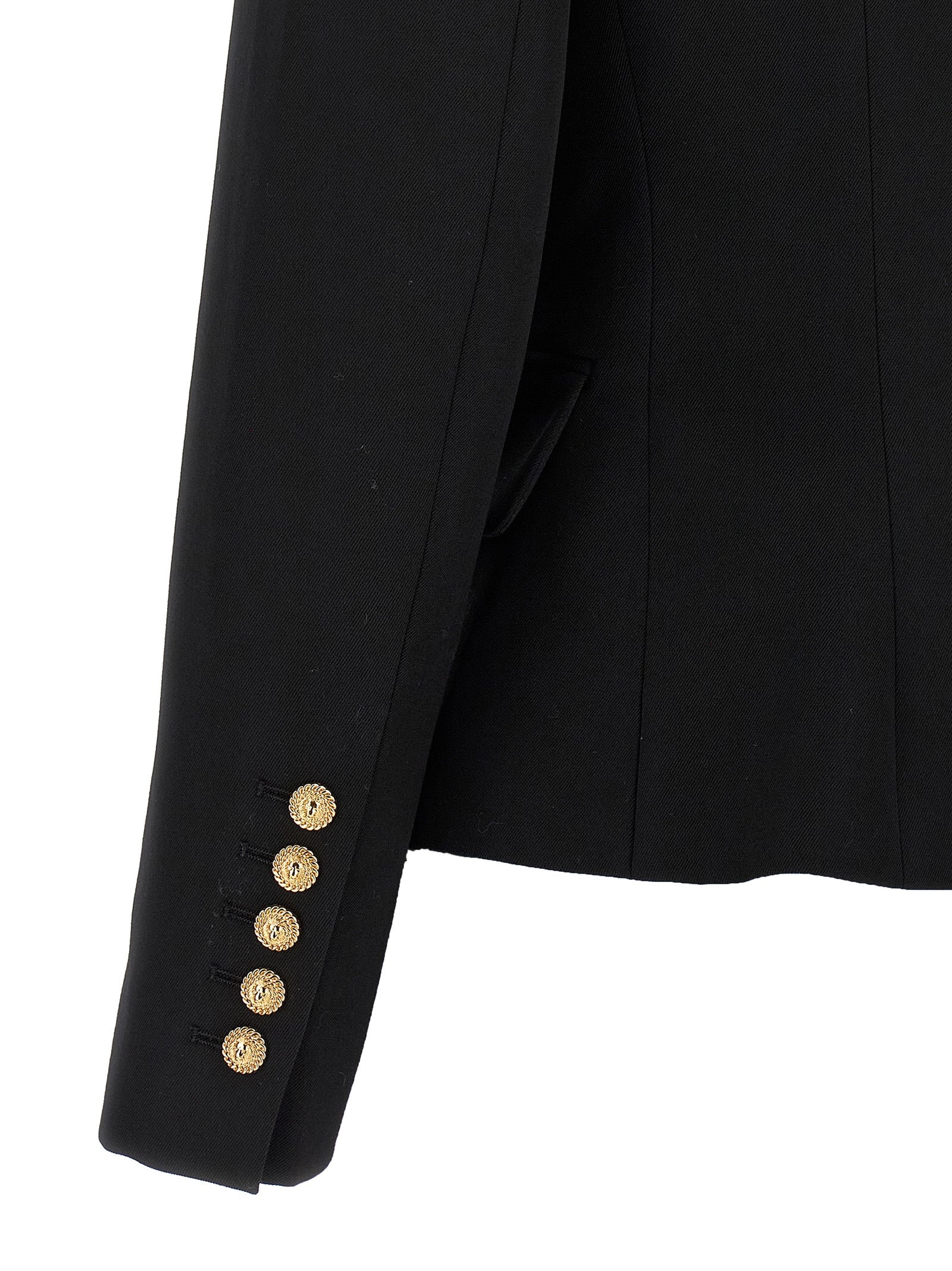 Double-Breasted Blazer Black Virgin Wool Blazer, Suits