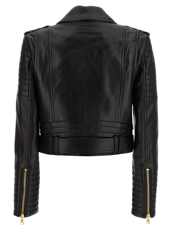 Leather jacket Black Lamb (ovis Aries) Down Jacket, Parka, Casual