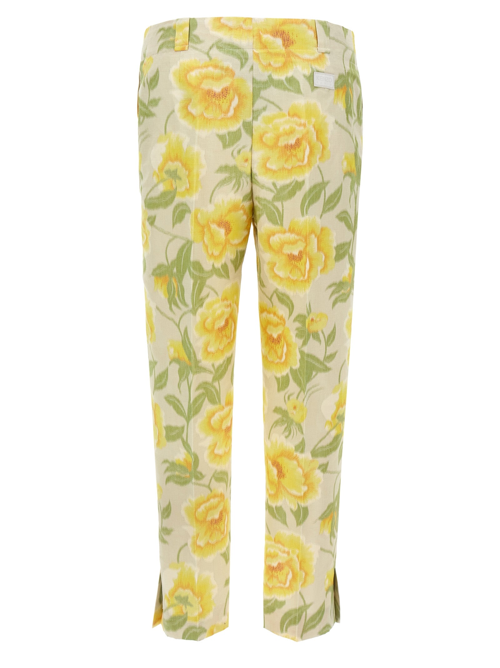 Kenzo Peonies pants Multicolor Polyester Ln Cotton