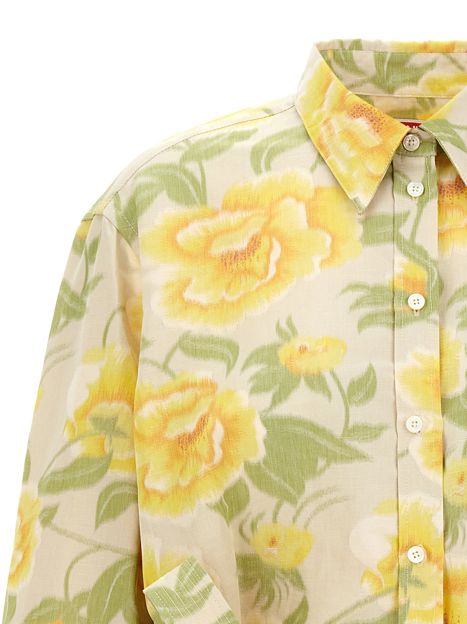 Peonies Kimono sleeve dress Multicolor Polyester Ln Cotton