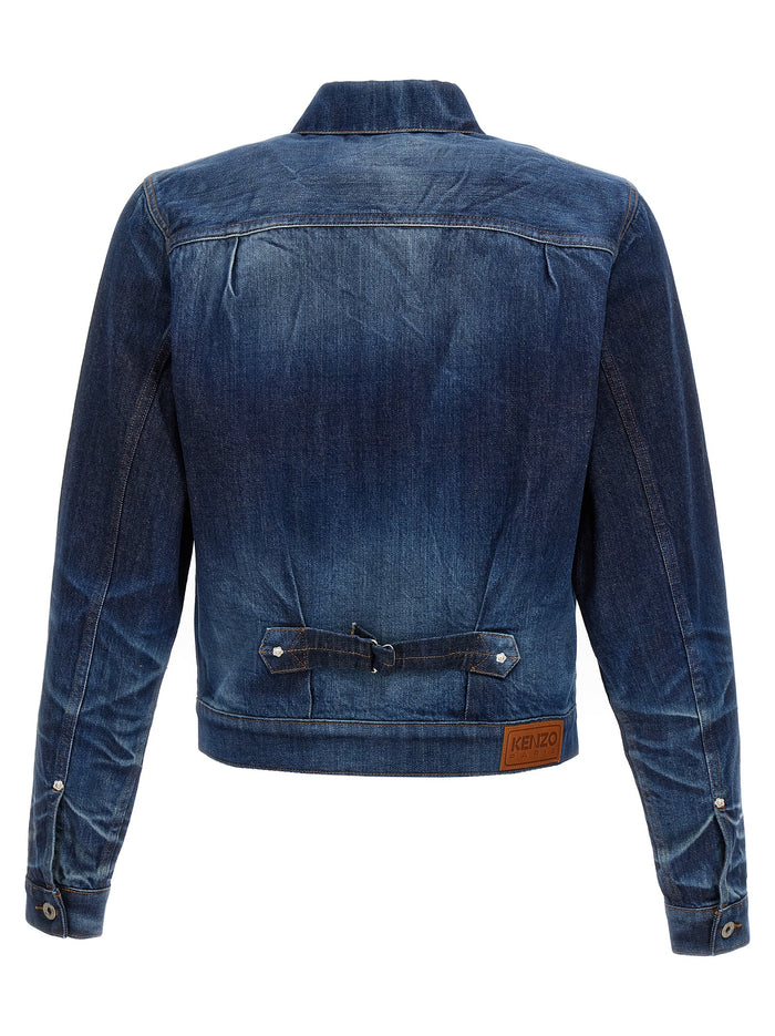 Japanese denim jacket Blue Cotton Down Jacket, Parka, Casual