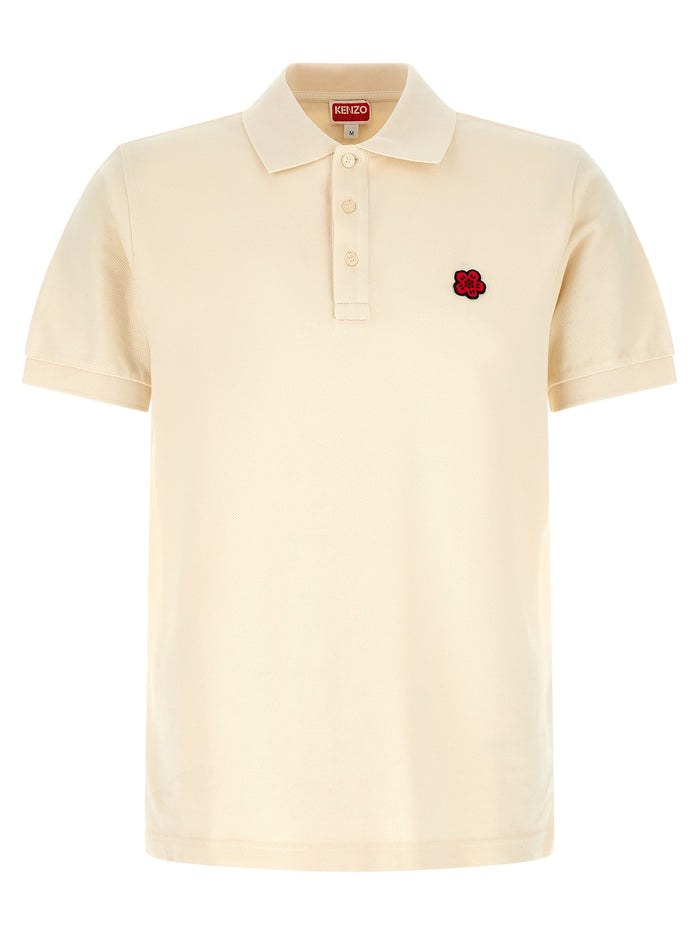 Boke Flower polo shirt Beige Cotton
