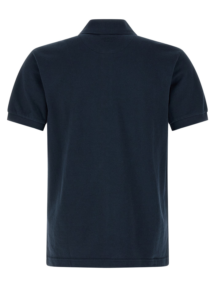 Boke Flower Polo Shirt Blue Cotton