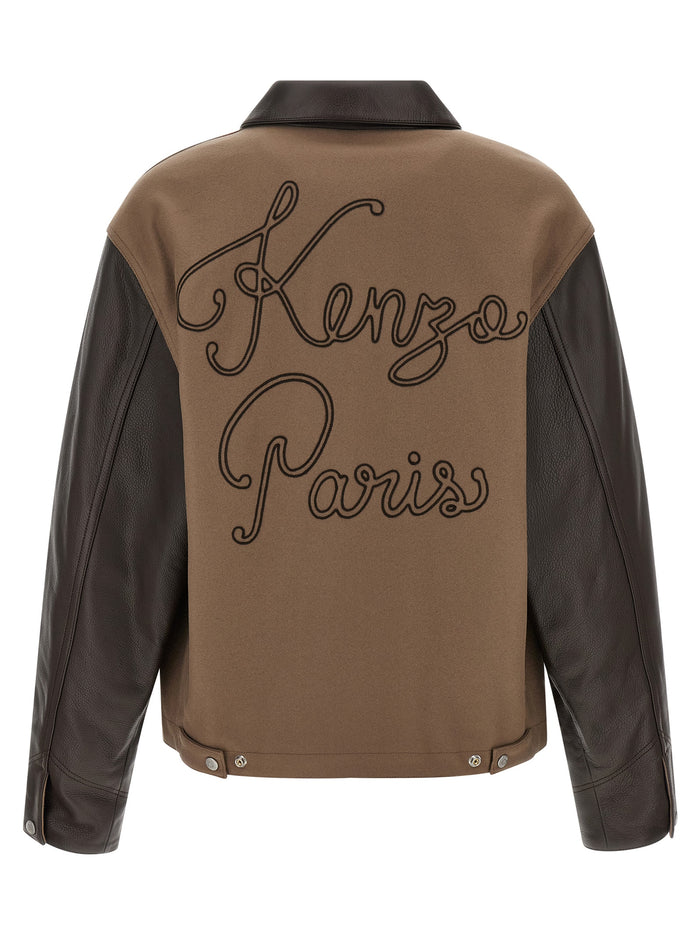 KENZO Paris Chainstitch jacket Brown Virgin Wool Down Jacket, Parka, Casual