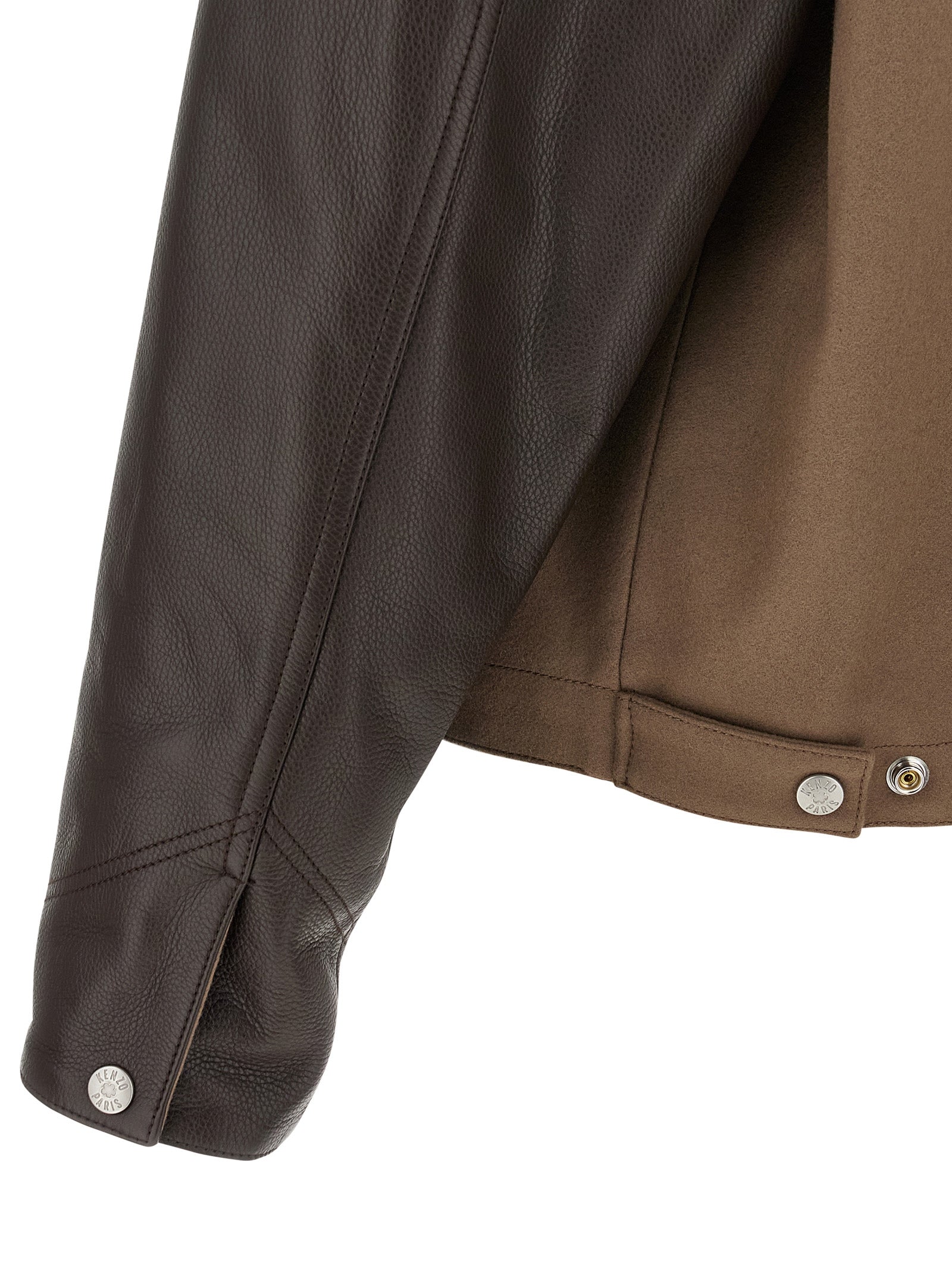 KENZO Paris Chainstitch jacket Brown Virgin Wool Down Jacket, Parka, Casual