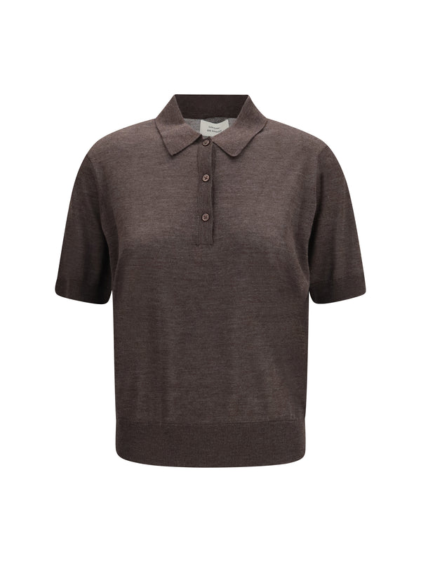 Loulou De Saison 100% Cashmere polo in brown