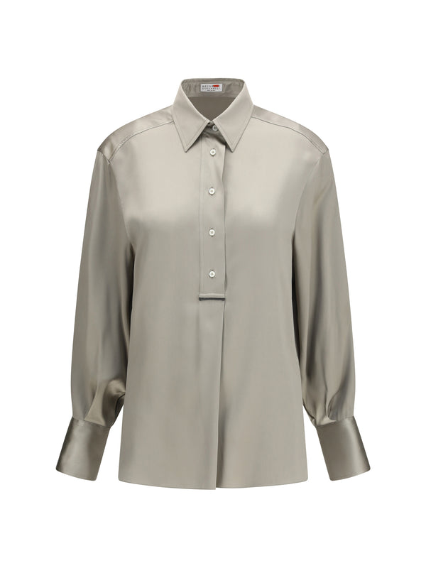 Brunello Cucinelli 96% Silk; 4% Elastane shirt in green