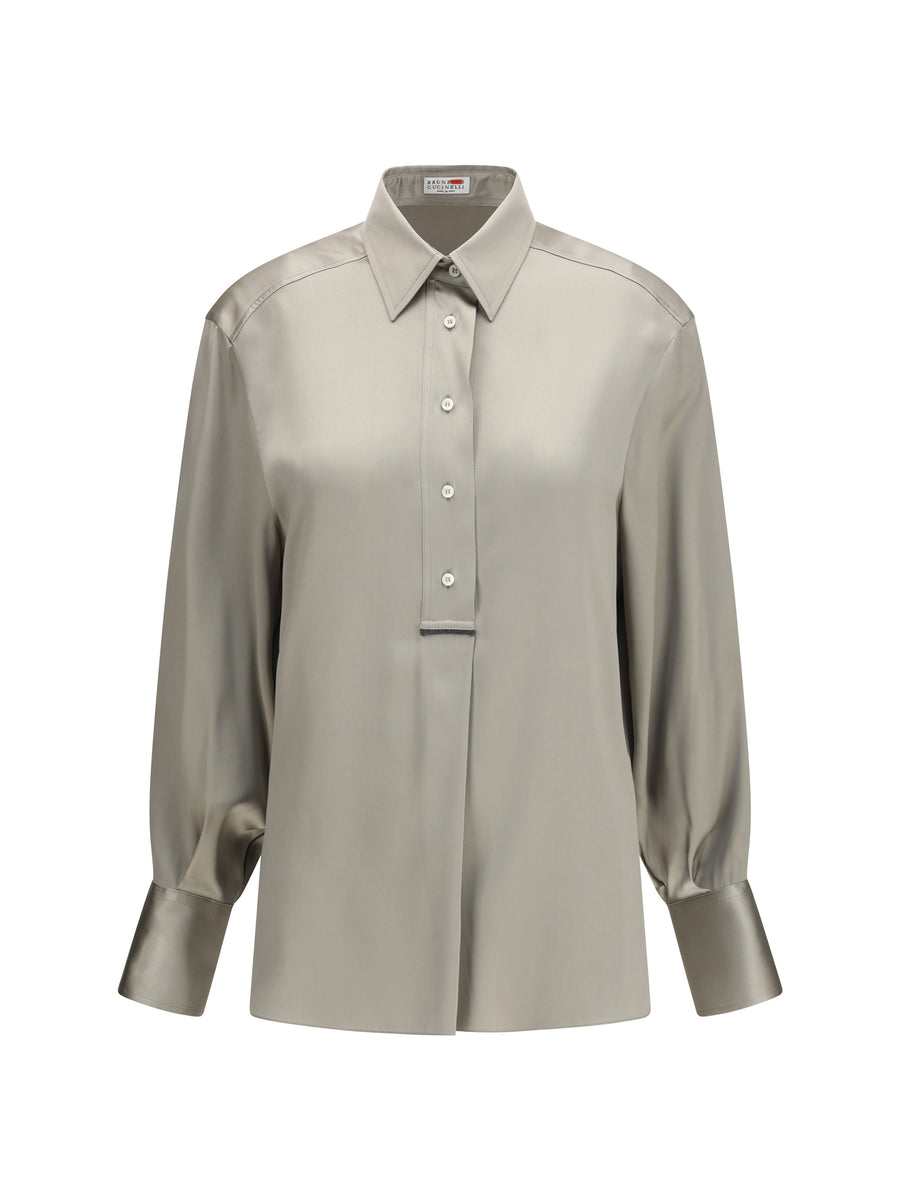 Brunello Cucinelli 96% Silk; 4% Elastane shirt in green