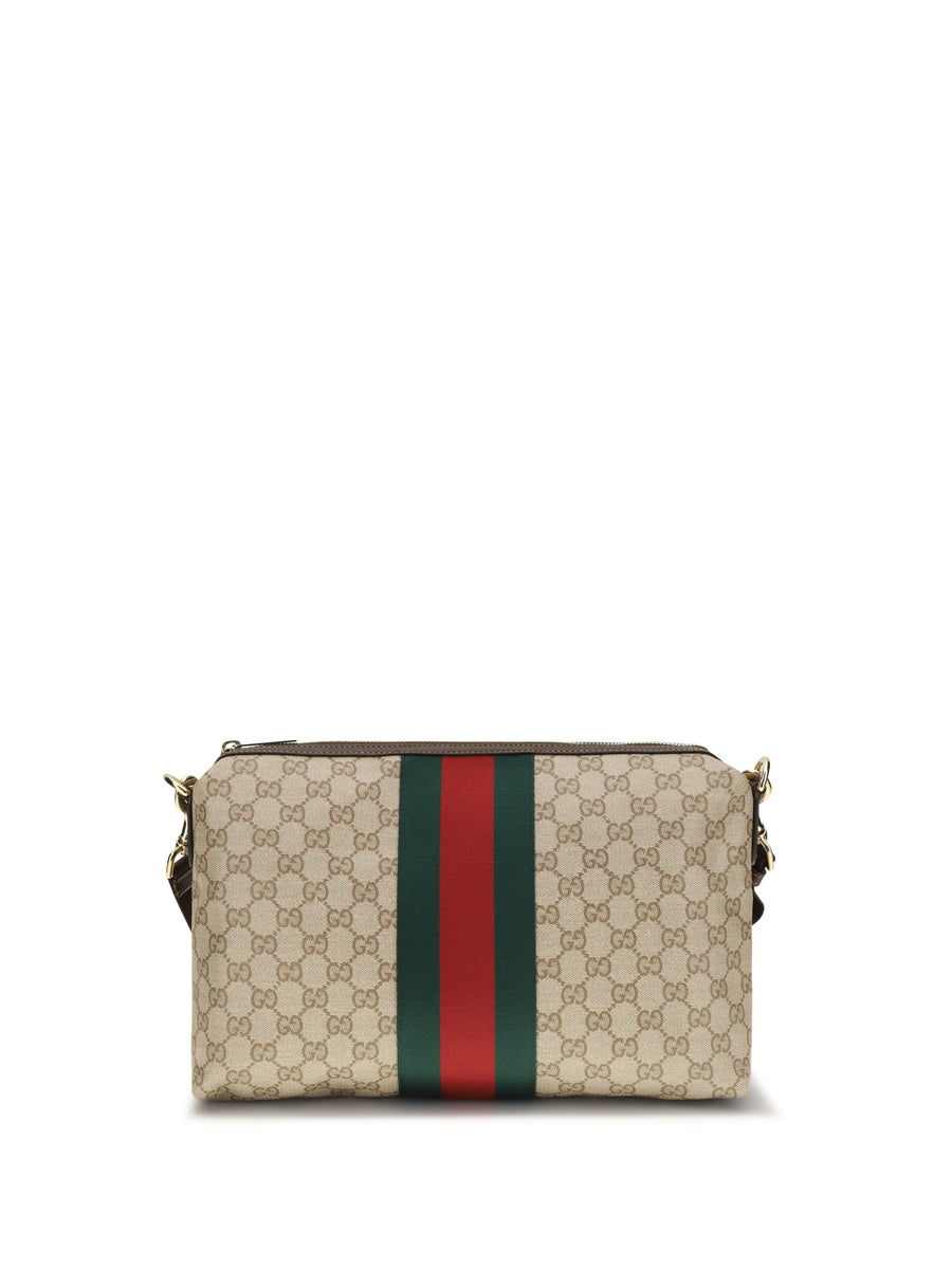 Gucci 45% cotton shoulder bag in beige