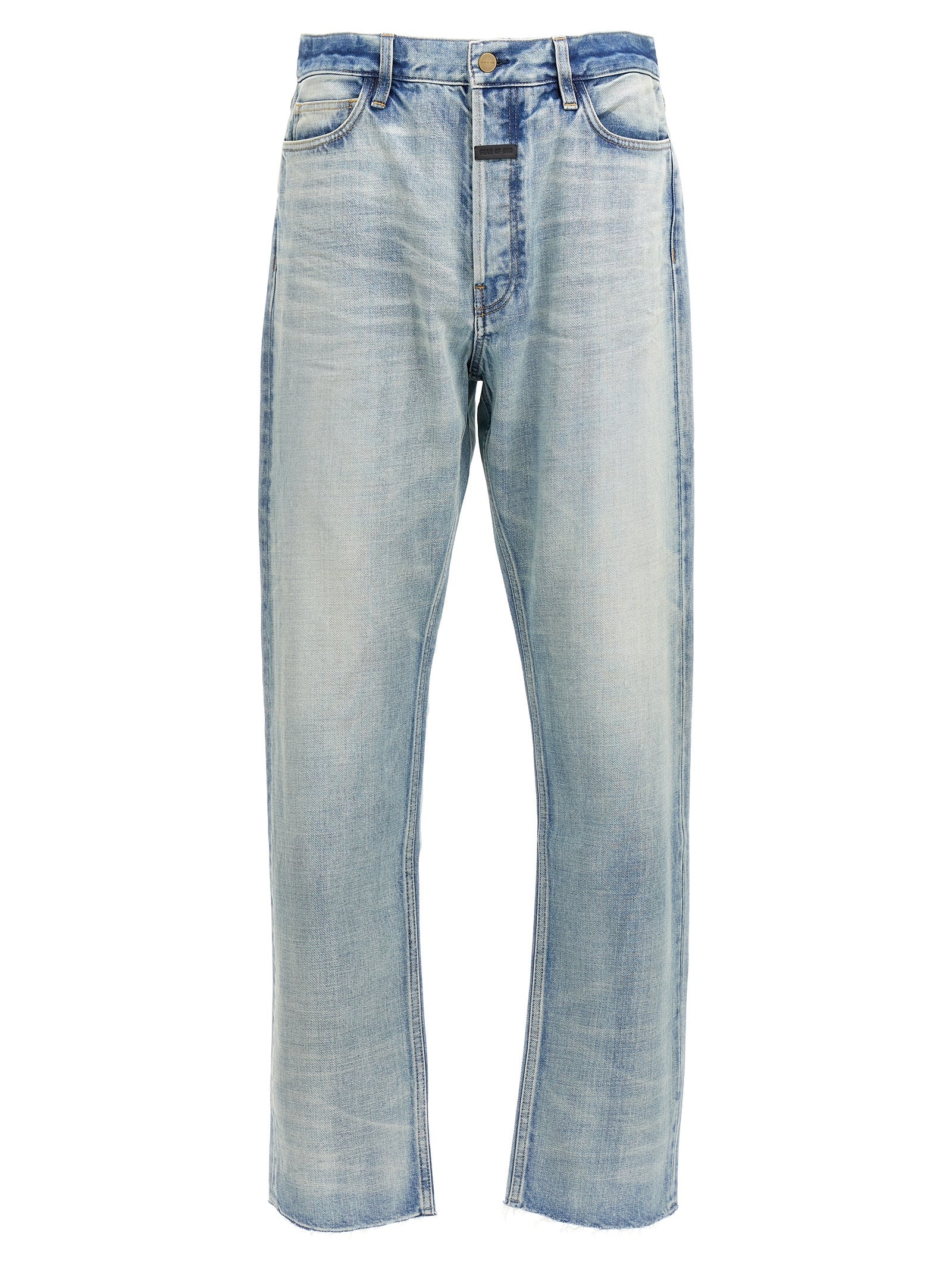 Straight 5 Pocket jeans Light Blue Cotton