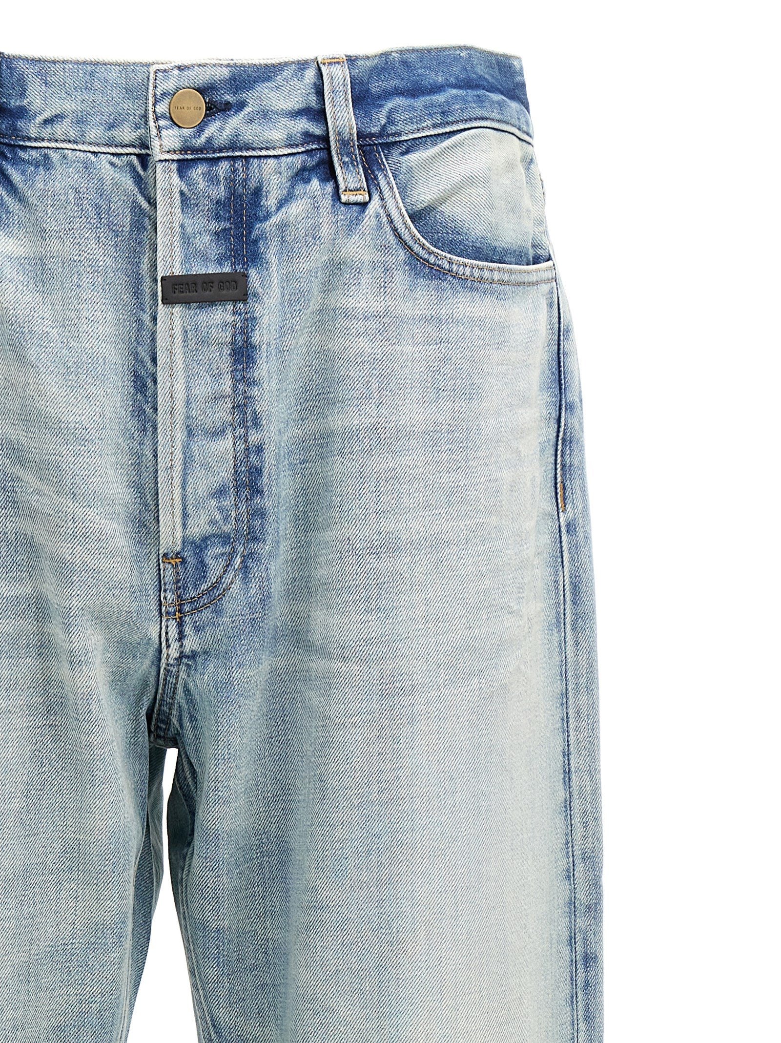 Straight 5 Pocket jeans Light Blue Cotton