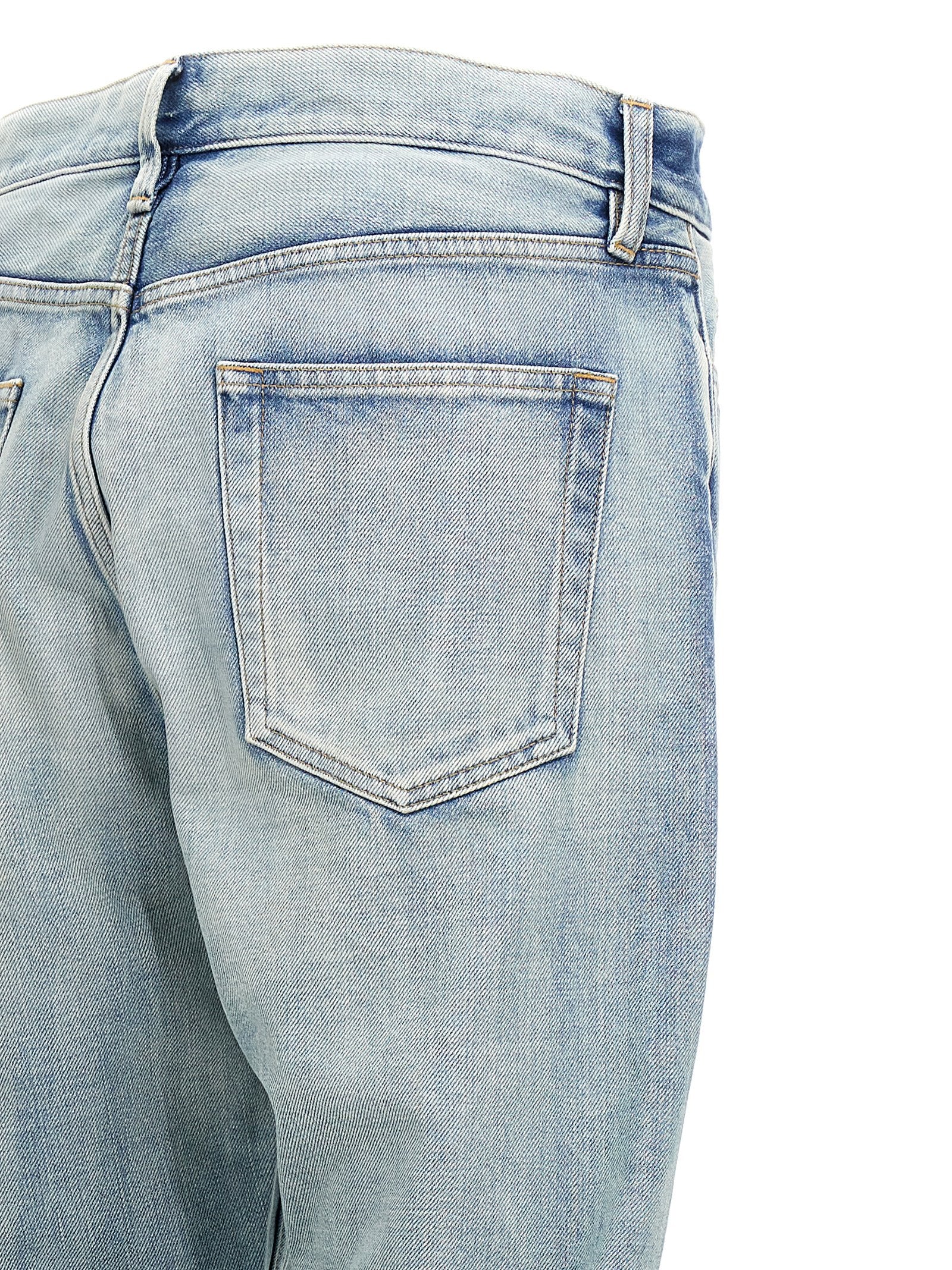 Straight 5 Pocket jeans Light Blue Cotton