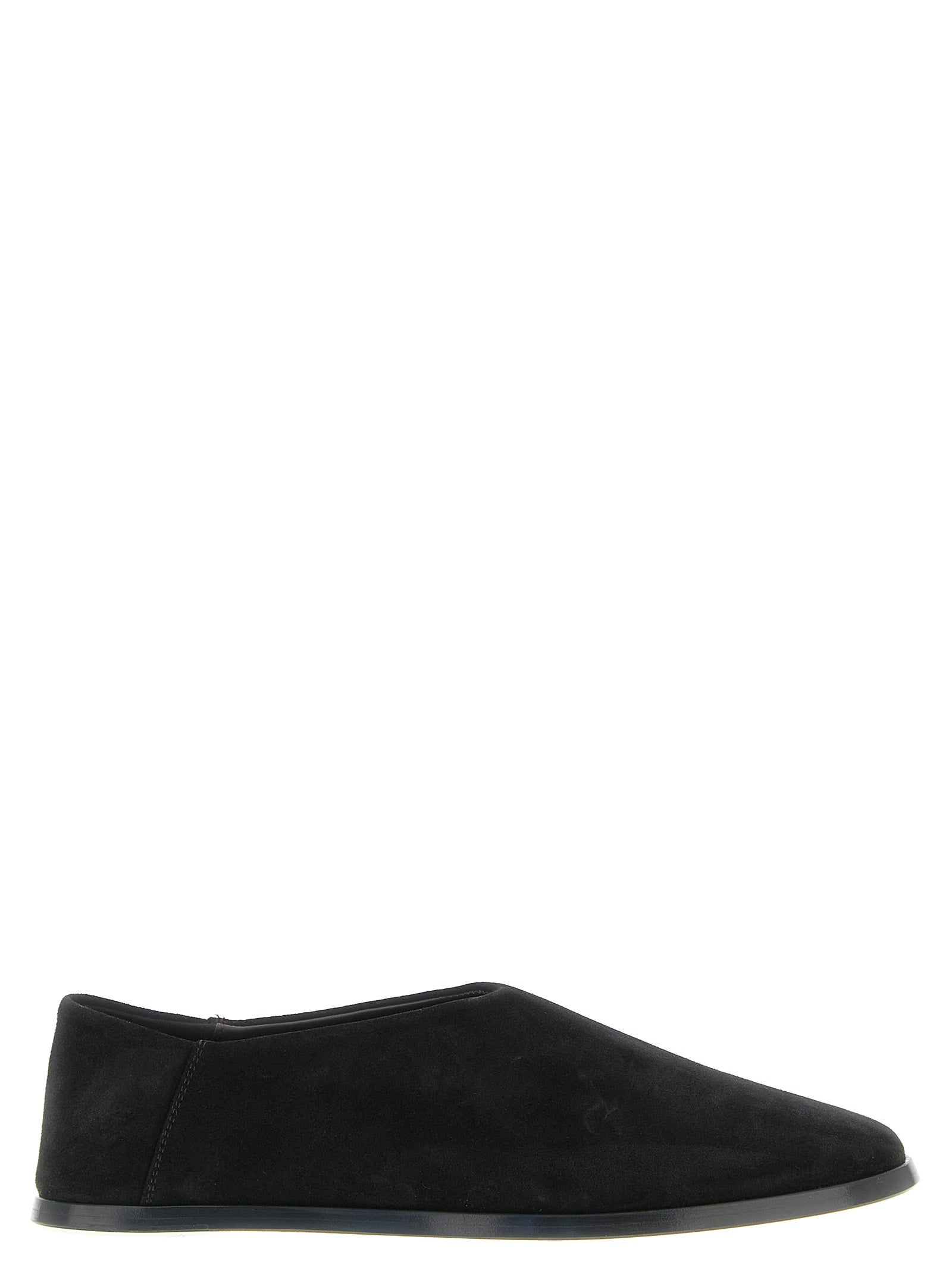 Suede Slip On sabots Brown Calfskin Leather (bos Taurus) Flat Shoes