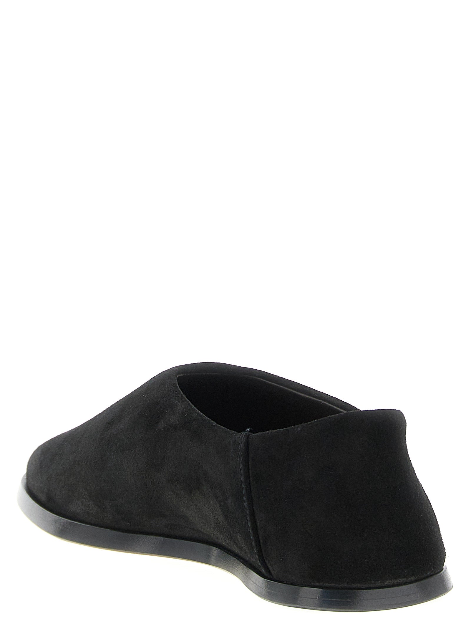 Suede Slip On sabots Brown Calfskin Leather (bos Taurus) Flat Shoes