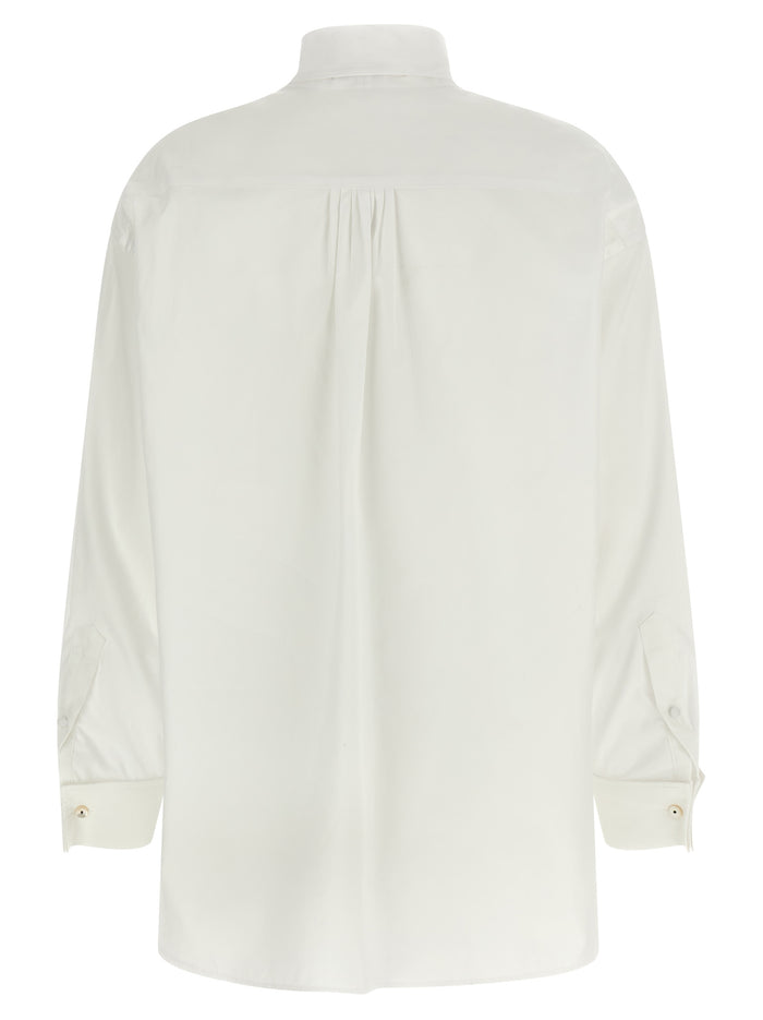 Lavallière collar shirt White Cotton Shirt, Blouse