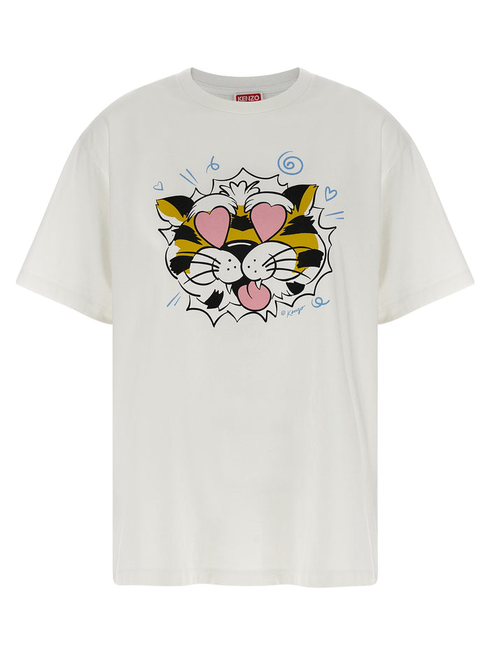 Wild Tiger T-shirt White Cotton