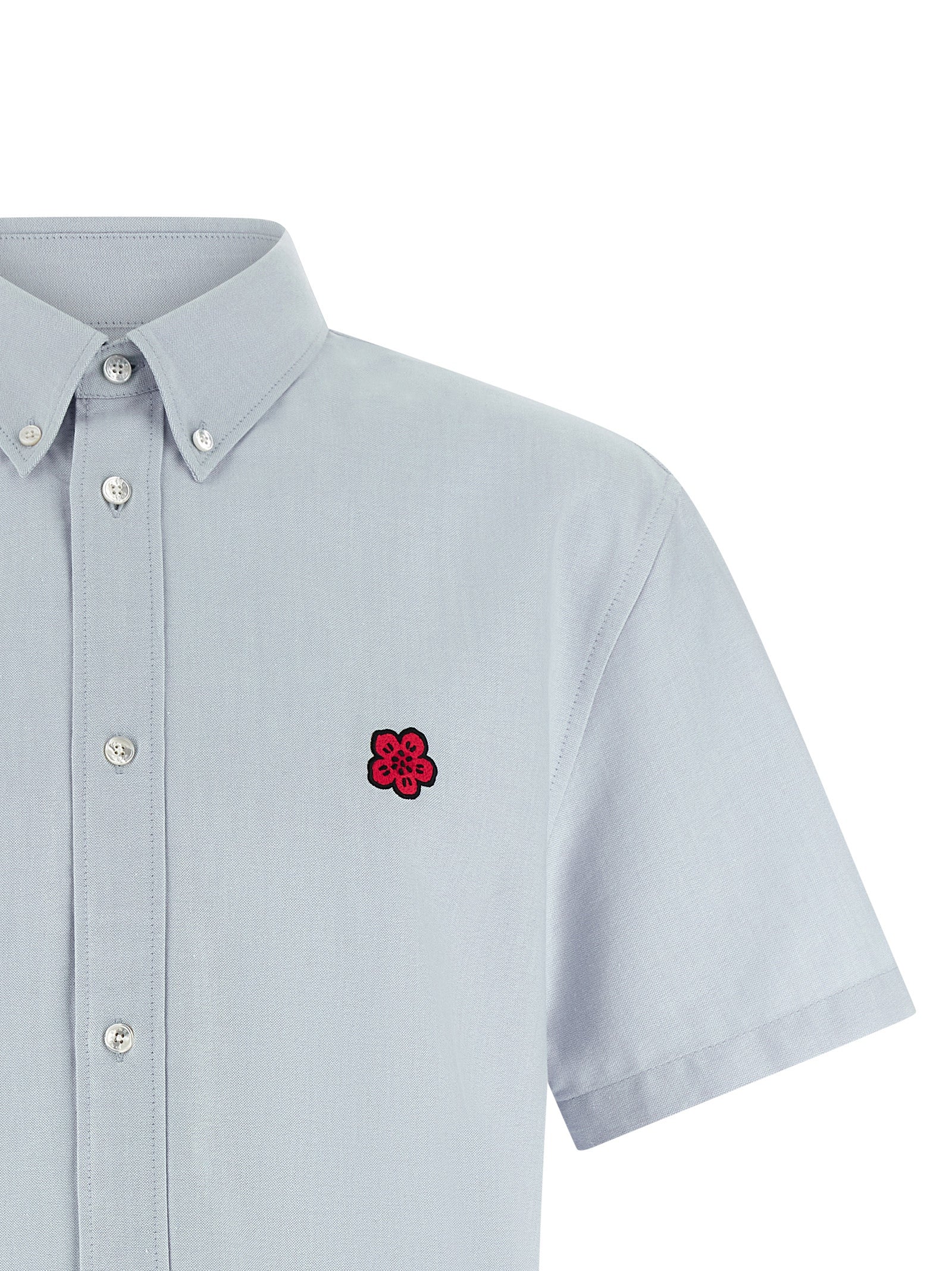 Boke Flower Crest shirt Light Blue Cotton Shirt, Blouse