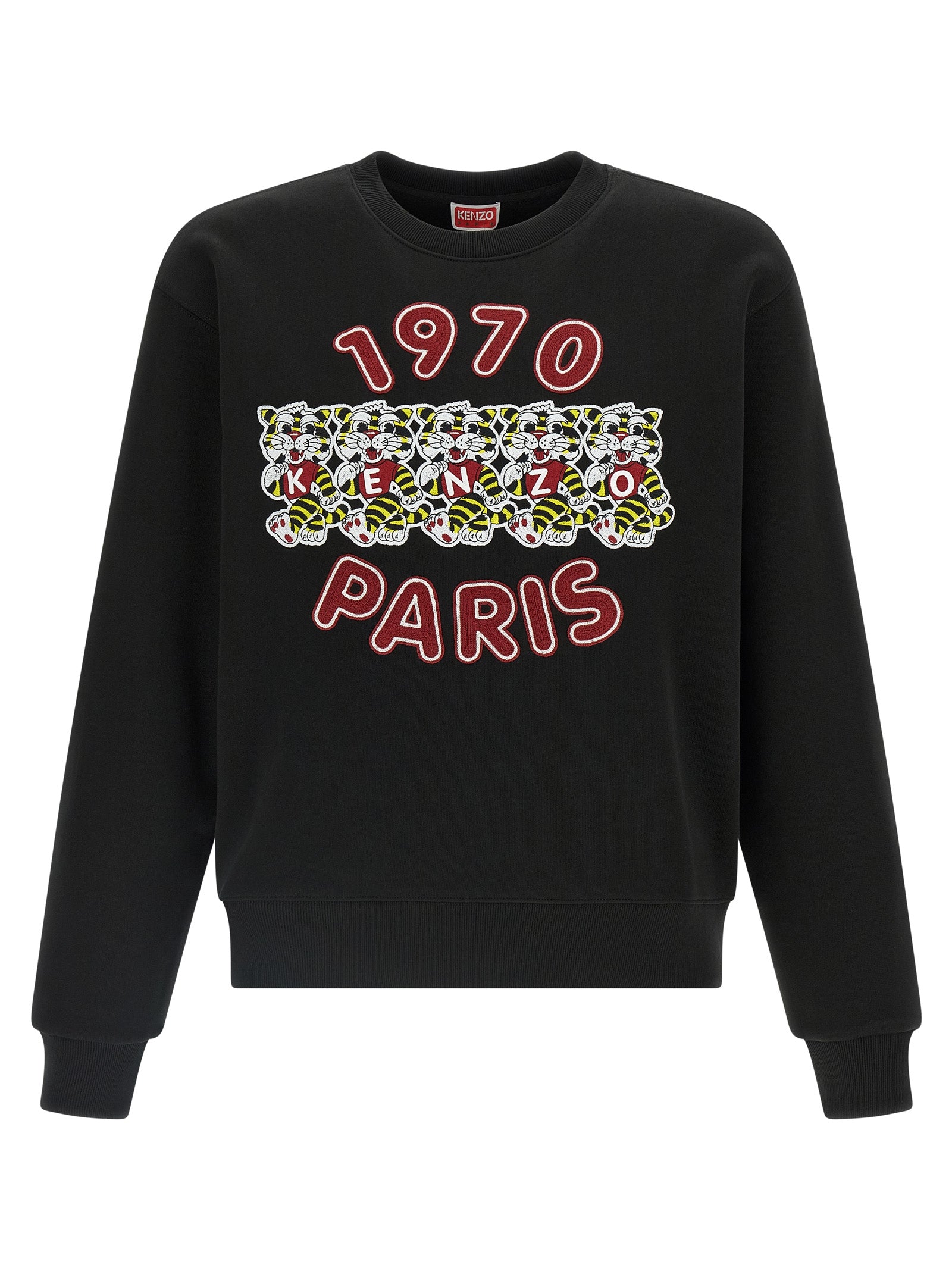 Wild Tiger Embroidered sweatshirt Black Cotton