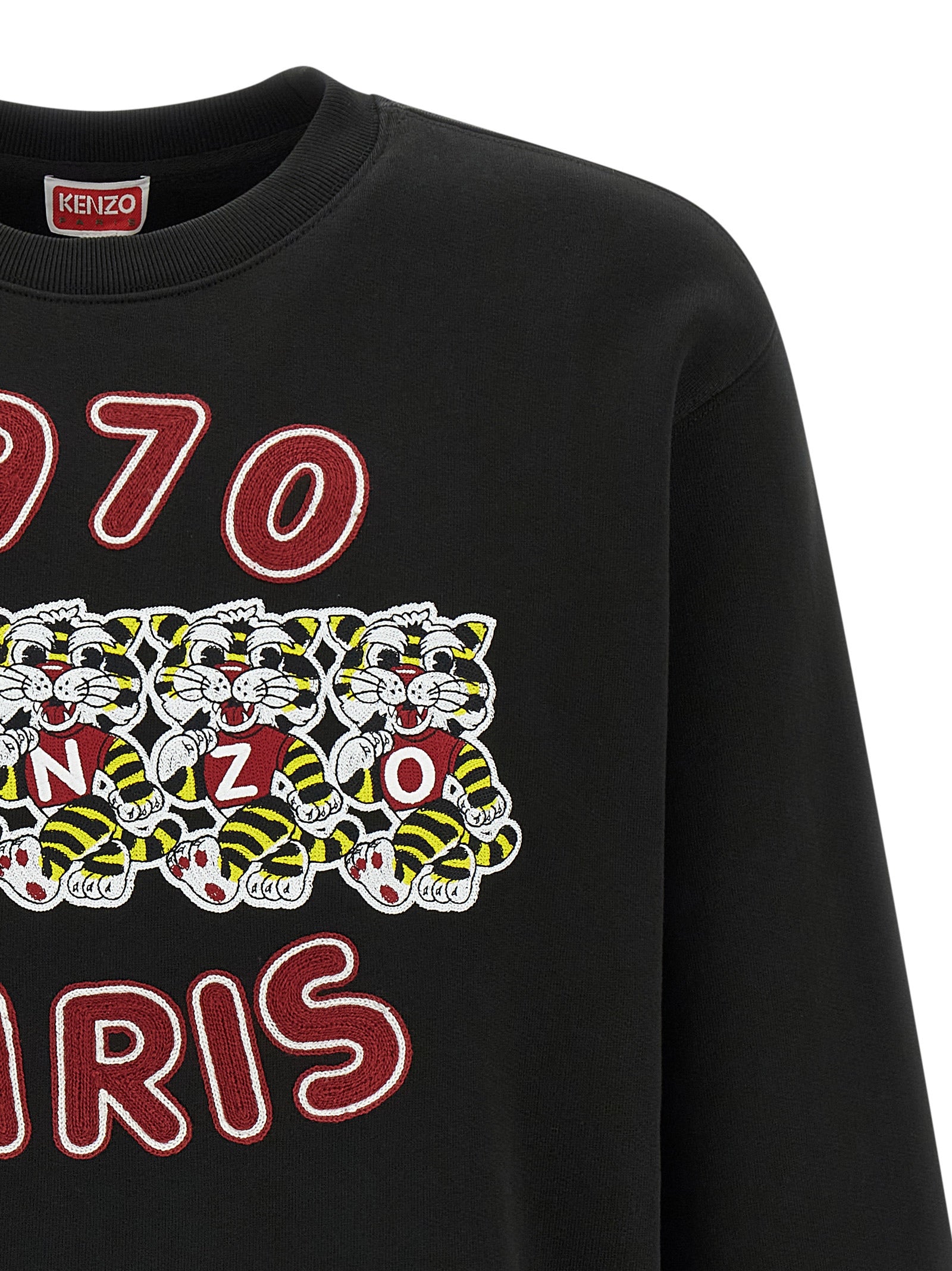Wild Tiger Embroidered sweatshirt Black Cotton