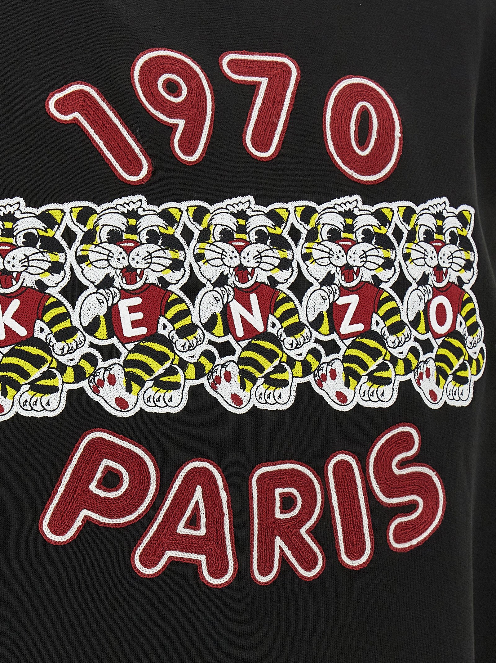 Wild Tiger Embroidered sweatshirt Black Cotton