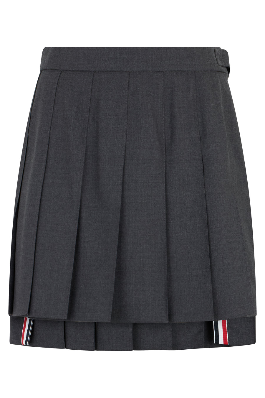 Pleated Mini Skirt Dark Grey Wool